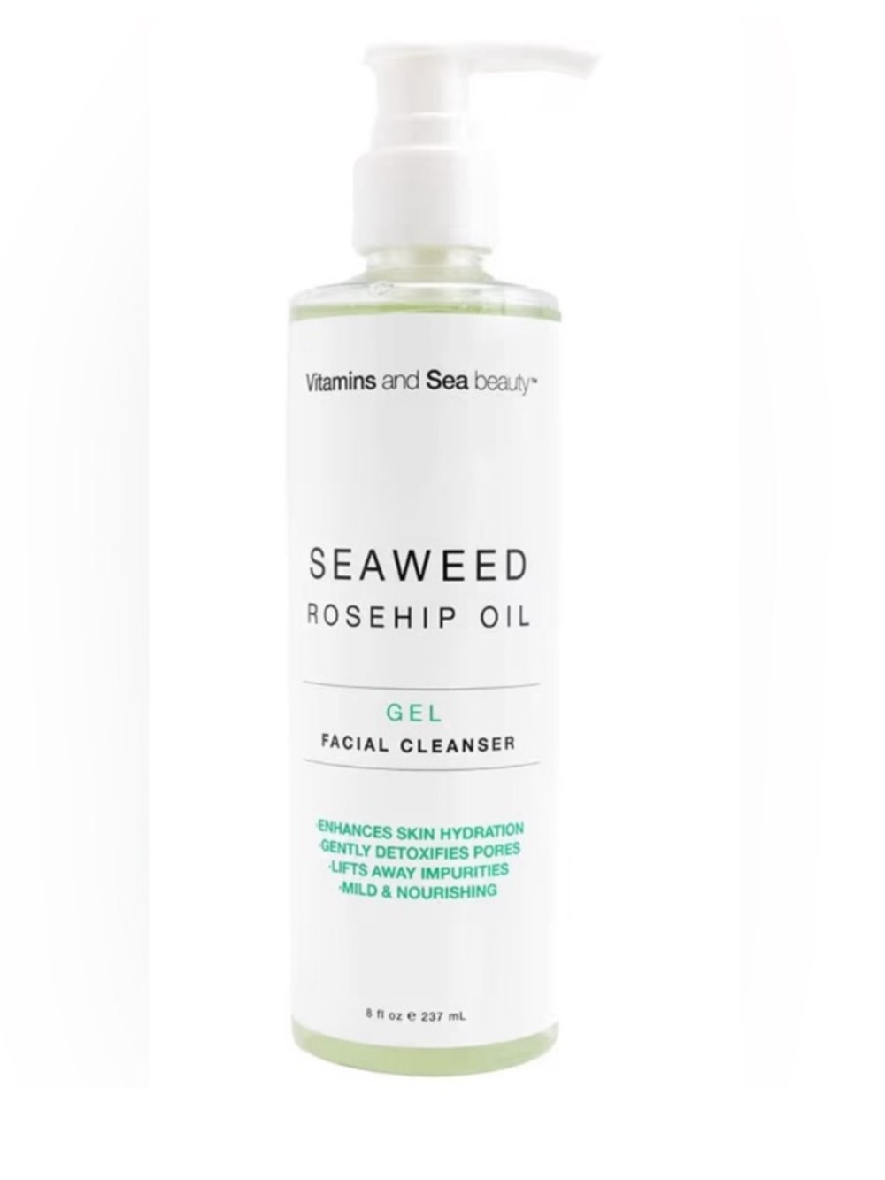 NEW Vitamins and Sea Beauty - Seaweed and Rosehip Oil Gel Cleanser - 8 oz